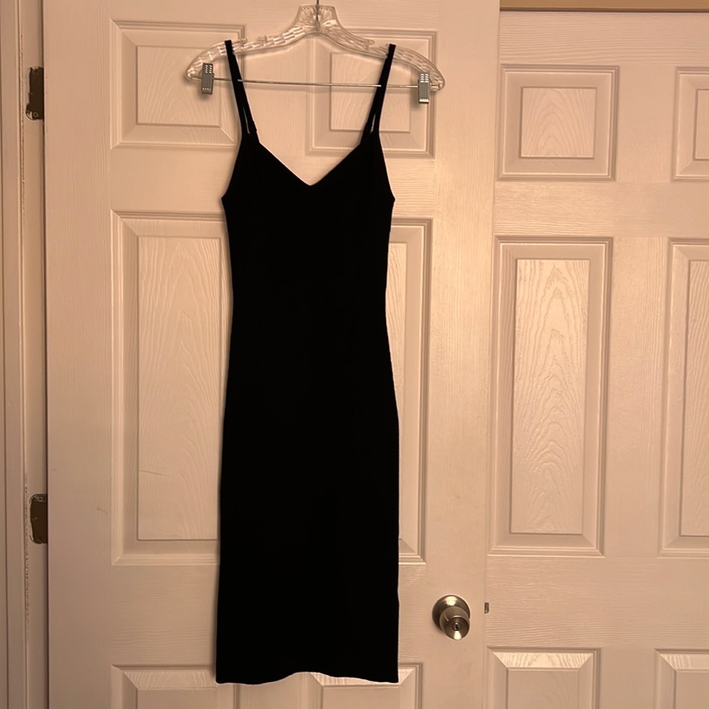 Aritzia Wilfred Free Black Ribbed Dress XS